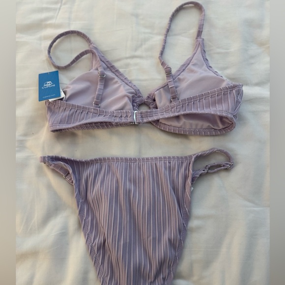 Cupshe Purple Ribbed Bikini Set - Picture 4 of 5